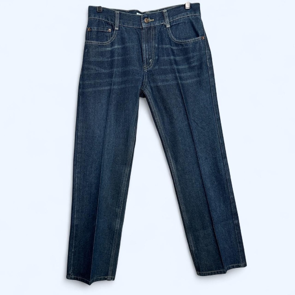Levi's 505 Boys Jeans 16 Reg W28 L28 Dark Wash Straight Leg Stretch Academia